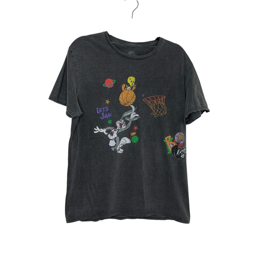 Space Jam Gray Graphic Short Sleeve T Shirt Size Medium